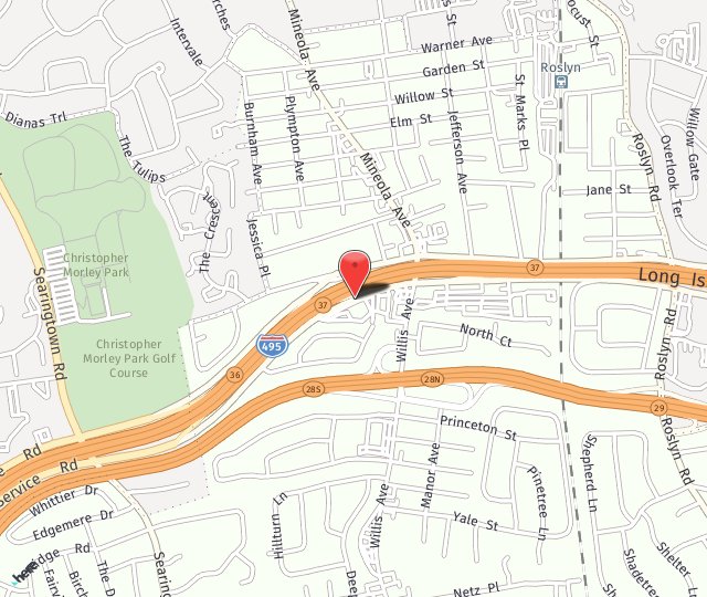 Location Map: 250 South Service Rd. Roslyn, Heights NY